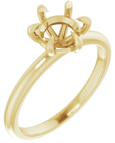 14K Yellow 7 mm Round Solitaire Engagement Ring Mounting (1)