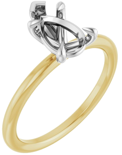 Sužadėtuvių Žiedas „Claw-Prong Solitaire“ 14k yellow/white gold Pear 9mm x 6mm (1)