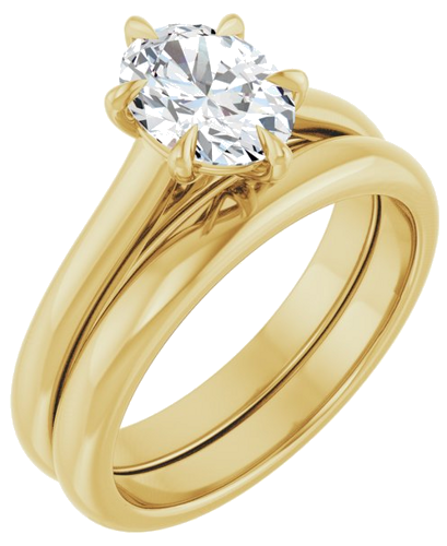 Sužadėtuvių Žiedas „Claw-Prong“ 14k yellow gold Oval 8mm x 6mm (6)