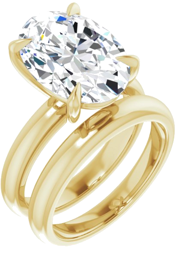 14K Yellow 14x10 mm Oval Solitaire Engagement Ring Mounting (6)