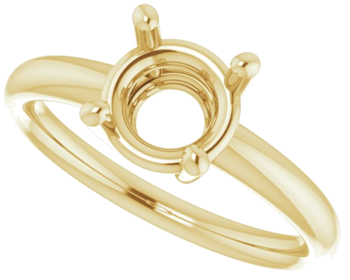 14K Yellow 7.4 mm Round Engagement Ring Mounting (5)
