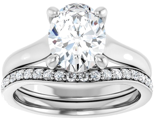 Sužadėtuvių Žiedas „Solitaire“ 950 Platinos Oval 9mm x 7mm (8)