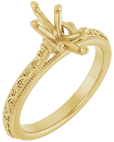 Sužadėtuvių Žiedas „Solitaire Sculptural“ 10k yellow gold Marquise 10mm x 5mm (1)