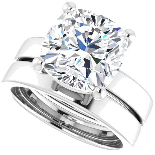 Sužadėtuvių Žiedas „Solitaire“ 14k white gold Cushion 10mm (10)