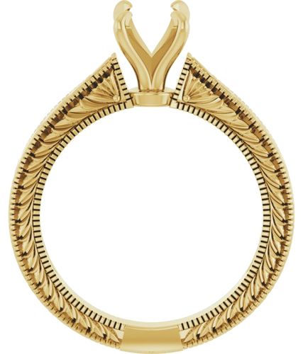 Sužadėtuvių Žiedas „Claw-Prong Solitaire Sculptural“ 14k yellow gold Elongated Cushion 8mm x 6mm (2)