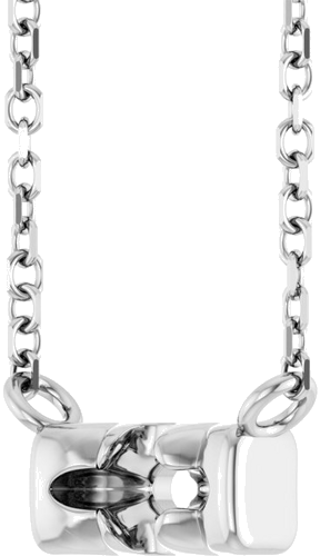 Sterling Silver 3 mm Round 1-Stone French-Set Family Bar 18  Necklace Mounting (2)