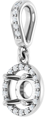 Pakabukas „Accented Halo-Style“ 14k white gold Round 5.2mm (2)