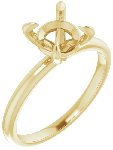 Sužadėtuvių Žiedas „Solitaire“ 585 Geltonojo Aukso Round 7.4mm (1)