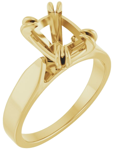 Sužadėtuvių Žiedas „Double Claw-Prong Solitaire“ 14k yellow gold Elongated Cushion 9mm x 7mm (1)