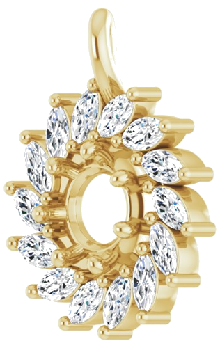 Pakabukas „Halo-Style“ 585 Geltonojo Aukso Round 6mm (2)