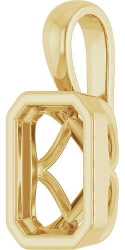 Pakabukas „Solitaire“ 585 Geltonojo Aukso Emerald 7mm x 5mm (2)