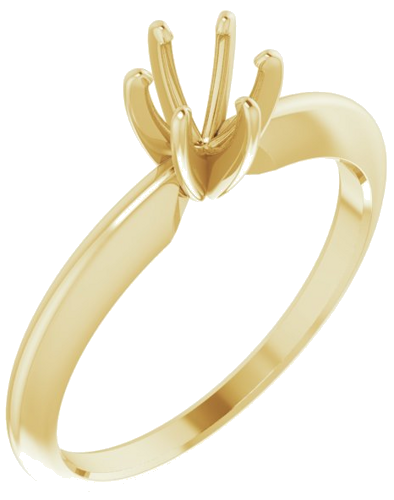 Sužadėtuvių Žiedas „Solitaire“ 14k yellow gold Round 4.2mm x 4.9mm (1)