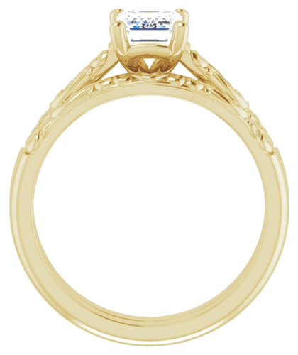 Sužadėtuvių Žiedas „Solitaire“ 585 Geltonojo Aukso Emerald 7mm x 5mm (5)