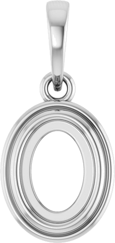 Pakabukas „Bezel-Set Cabochon“ 14k white gold Oval 7mm x 5mm (1)