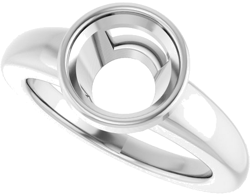 Sužadėtuvių Žiedas „Bezel-Set Solitaire“ 14k white gold Round 8.2mm (5)