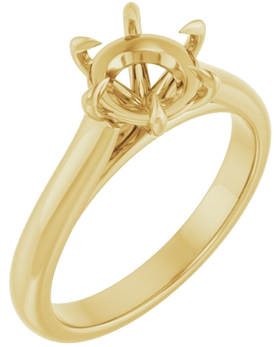 Sužadėtuvių Žiedas „Claw-Prong“ 14k yellow gold Round 7.4mm (1)