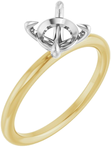 Sužadėtuvių Žiedas „Claw-Prong Solitaire“ 14k yellow/white gold Round 7mm (1)