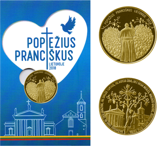 Popiežius Pranciškus Lietuvoje 2018 žalvarinis medalis (1)