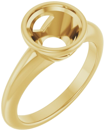 Sužadėtuvių Žiedas „Bezel-Set Solitaire“ 14k yellow gold Round 8.2mm (1)