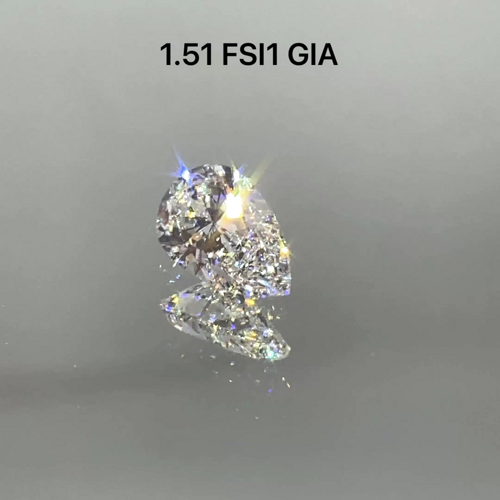 1.51 carat F-SI1 Natūralus Pear Deimantas (1)