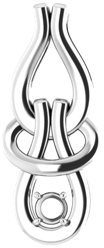 Pakabukas „Solitaire Freeform“ 14k white gold Round 3mm (1)