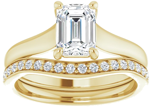 14K Yellow 7x5 mm Emerald Solitaire Engagement Ring Mounting (8)