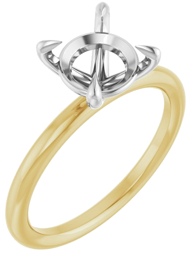 Sužadėtuvių Žiedas „Claw-Prong Solitaire“ 14k yellow/white gold Round 8.2mm (1)
