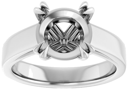 Sužadėtuvių Žiedas „Double Claw-Prong Solitaire“ 14k white gold Round 9.4mm (3)
