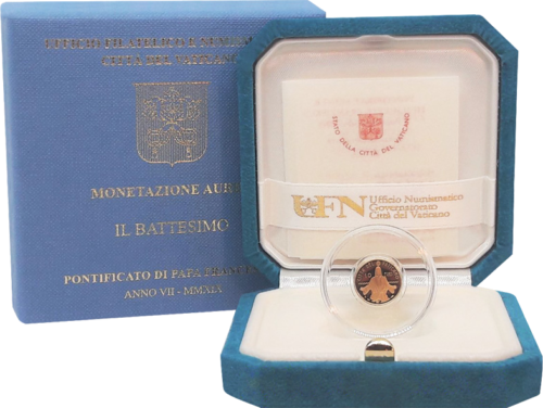 3 g Vatikāna 10 € zelta monēta — 2019 kristības (2)