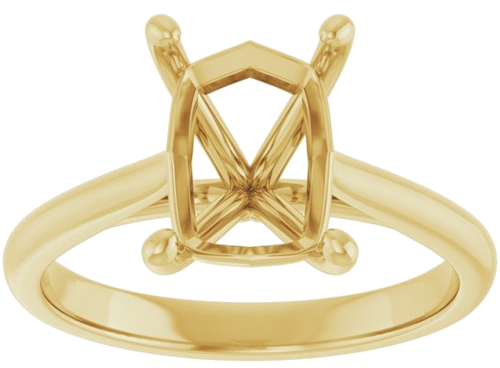 Sužadėtuvių Žiedas „Solitaire“ 585 Geltonojo Aukso Emerald 9mm x 7mm (3)