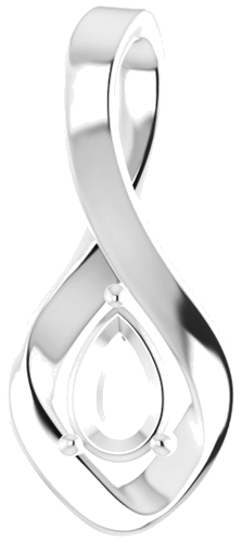 14K White  6x4 mm Pear Pendant Mounting (1)