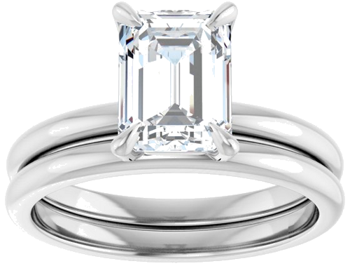 Sužadėtuvių Žiedas „Solitaire“ 585 Baltojo Aukso Emerald 8mm x 6mm (8)