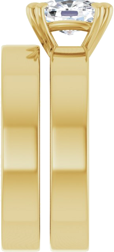 Sužadėtuvių Žiedas „Double Claw-Prong Solitaire“ 14k yellow gold Elongated Cushion 8mm x 6mm (9)