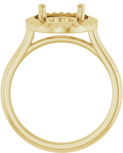 Sužadėtuvių Žiedas „Solitaire Geometric“ 14k yellow gold Oval 10mm x 8mm (2)