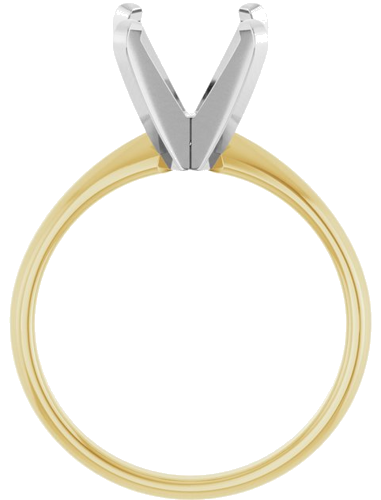 14K Yellow White 9.3-9.7 mm Round Solitaire Engagement Ring Mounting (2)