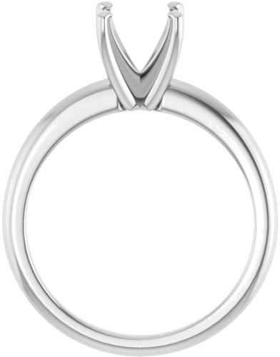 10K White  7.4 mm Round Solitaire Engagement Ring Mounting (2)