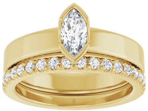 Sužadėtuvių Žiedas „Half-Bezel Solitaire“ 14k yellow gold Marquise 7mm x 3.5mm (8)