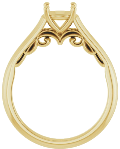 Sužadėtuvių Žiedas „Sculptural“ 10k yellow gold Round 6.5mm (2)