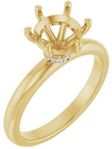 Sužadėtuvių Žiedas „Accented“ 14k yellow gold Round 8mm (1)