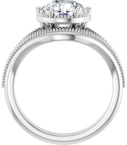 Sužadėtuvių Žiedas „Solitaire“ 14k white gold Round 8.2mm (7)