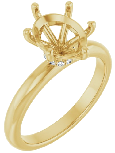 Sužadėtuvių Žiedas „Accented“ 14k yellow gold Oval 10mm x 8mm (1)