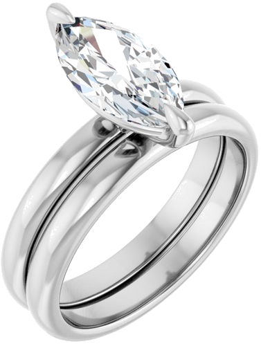 Sužadėtuvių Žiedas „Solitaire“ 14k white gold Marquise 12mm x 6mm (6)