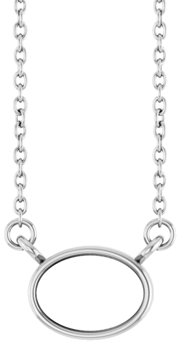 Pakabukas „Solitaire“ 14k white gold Oval 7mm x 5mm (1)