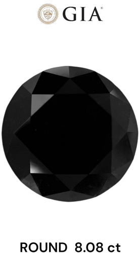 8.08 carat Fancy Black-VVS2 Excellent cut Natūralus Round Deimantas (1)