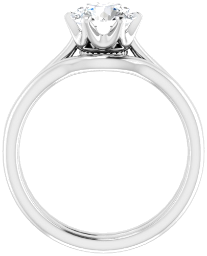 14K White 7 mm Round Engagement Ring Mounting (7)