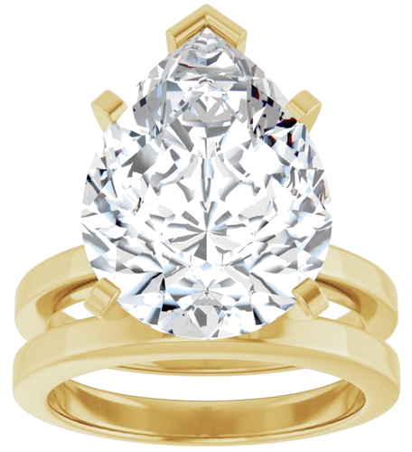 Sužadėtuvių Žiedas 14k yellow gold Pear 16mm x 12mm (8)