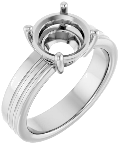Sužadėtuvių Žiedas „Solitaire“ 18k white gold Round 9mm (1)