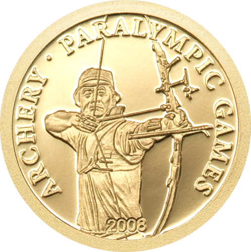 2008 Mongolijas strēlnieks 500 turku zelta monēta (1)