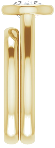 Sužadėtuvių Žiedas „Bezel-Set Solitaire“ 585 Geltonojo Aukso Round 7mm (9)