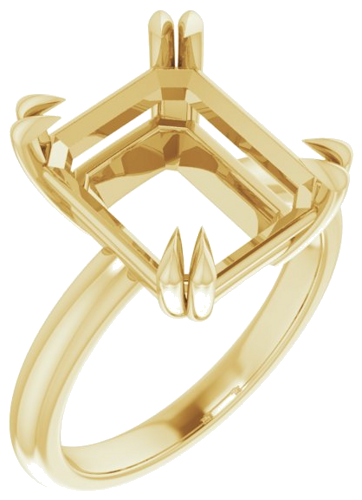 Sužadėtuvių Žiedas „Double Claw-Prong Solitaire“ 14k yellow gold Emerald 12mm x 10mm (1)